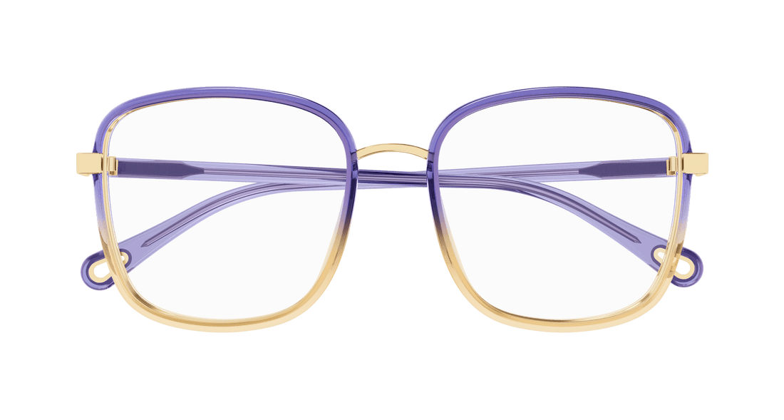 Prescription glasses chloé ch0034o 017 violeta square femenino size 50mm - Detailed view