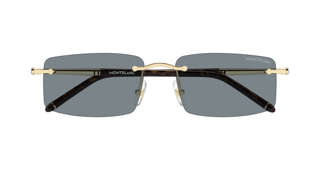 Lunettes de soleil montblanc mb0443s 004 dorado rectangular / squared masculino taille 56mm - Vue détaillée