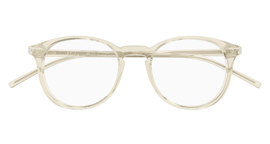 Óculos graduados saint laurent sl 106 026 amarillo round/oval/panthos unisex tamanho 50mm - Vista de detalhe