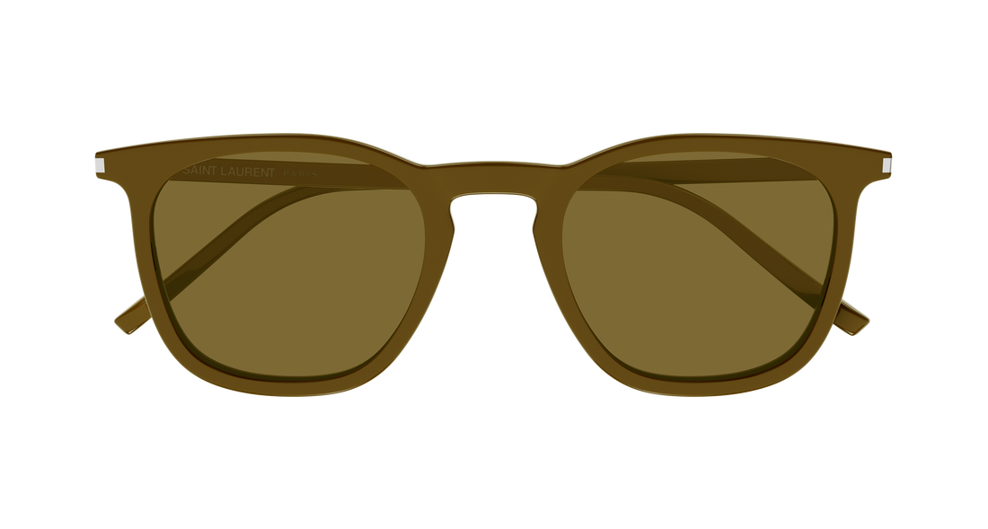 Óculos de sol saint laurent sl 623 007 marron round/oval/panthos masculino tamanho 49mm - Vista de detalhe
