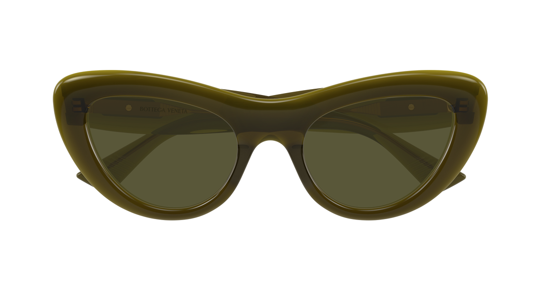 Óculos de sol bottega veneta bv1282s 005 verde cat eye femenino tamanho 53mm - Vista de detalhe