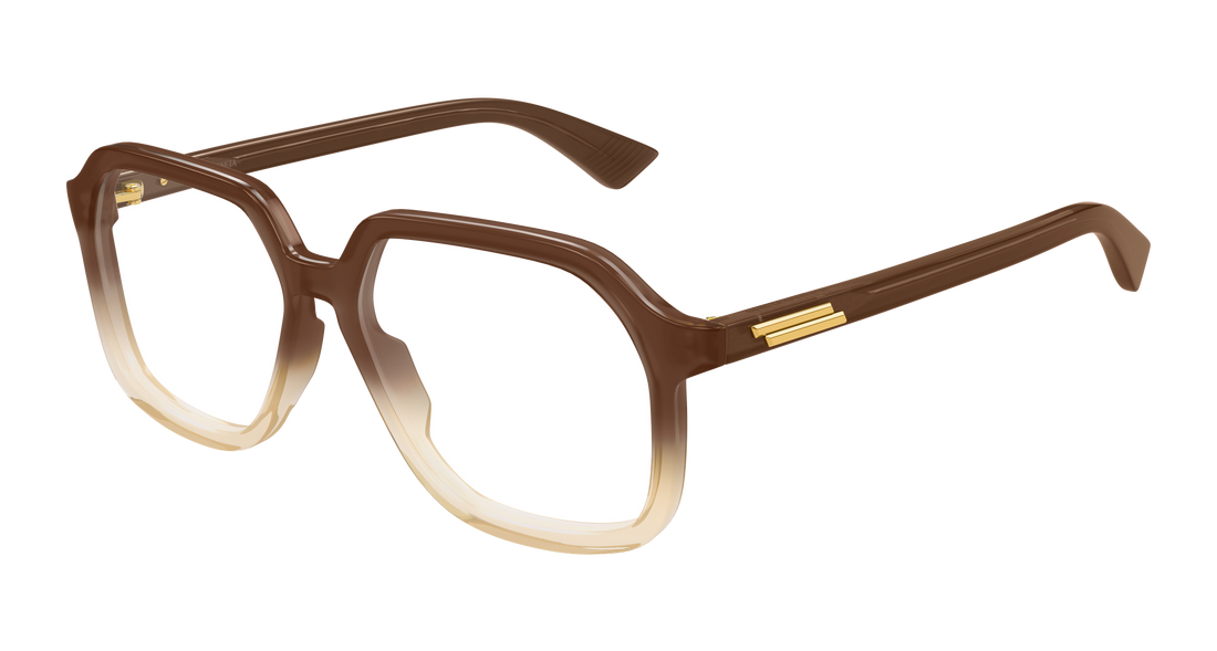 Óculos graduados bottega veneta bv1329o 006 marron rectangular / squared unisex tamanho 55mm - Vista principal