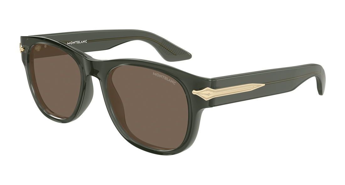 Lunettes de soleil montblanc mb0478s 003 gris rectangular / squared masculino taille 54mm - Vue principale