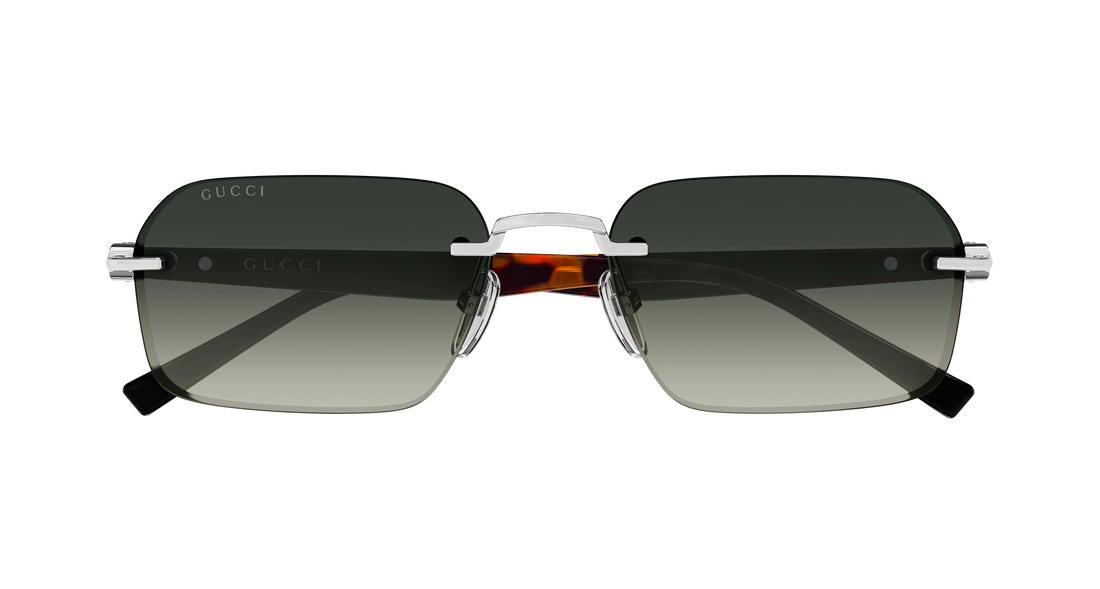 Lunettes de soleil gucci gg2259s 003 plateado rectangular / squared masculino taille 55mm - Vue détaillée