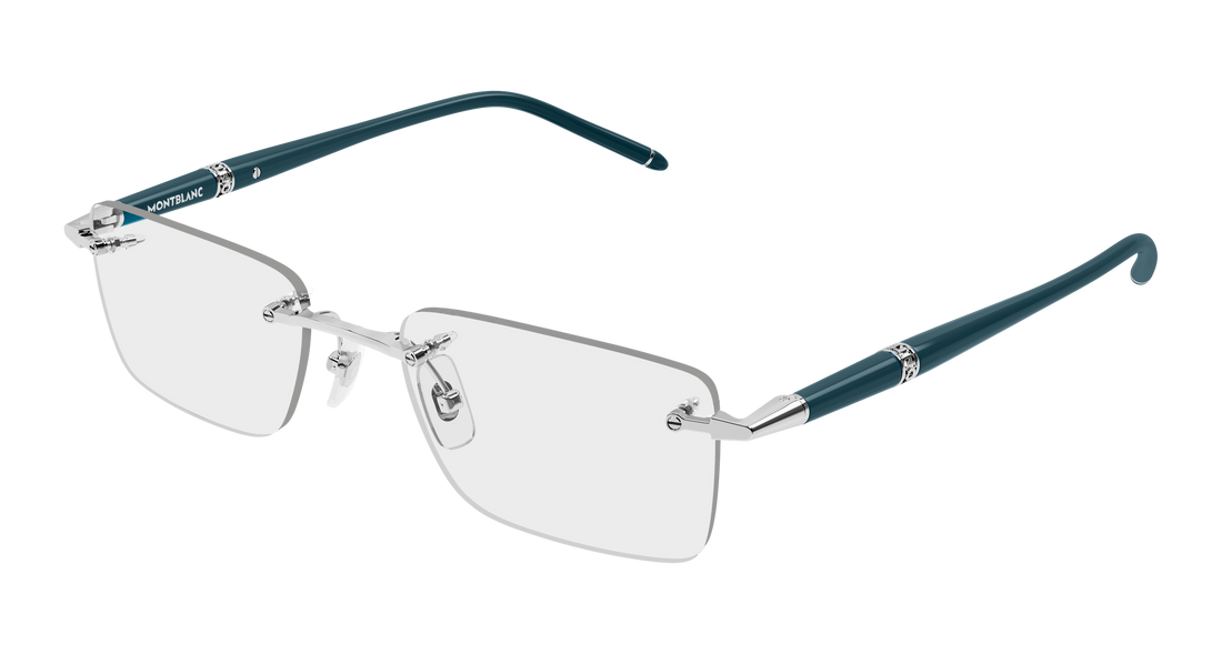 Lunettes de vue montblanc mb0536o 002 plateado rectangular / squared masculino taille 54mm - Vue principale