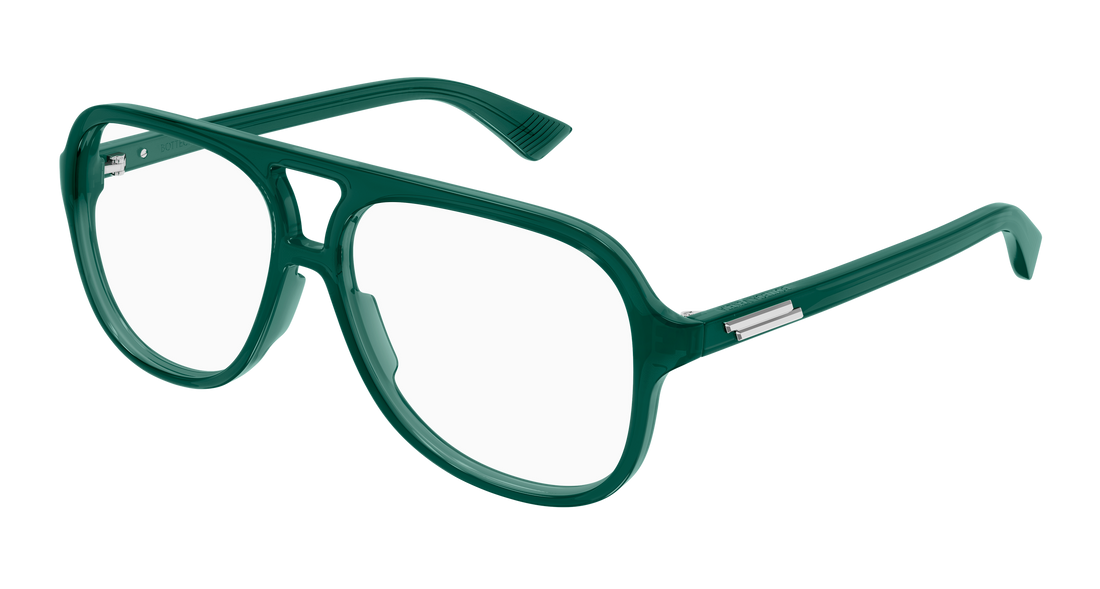 Brillen bottega veneta bv1417o 007 verde pilot/navigator unisex größe 56mm - Hauptansicht