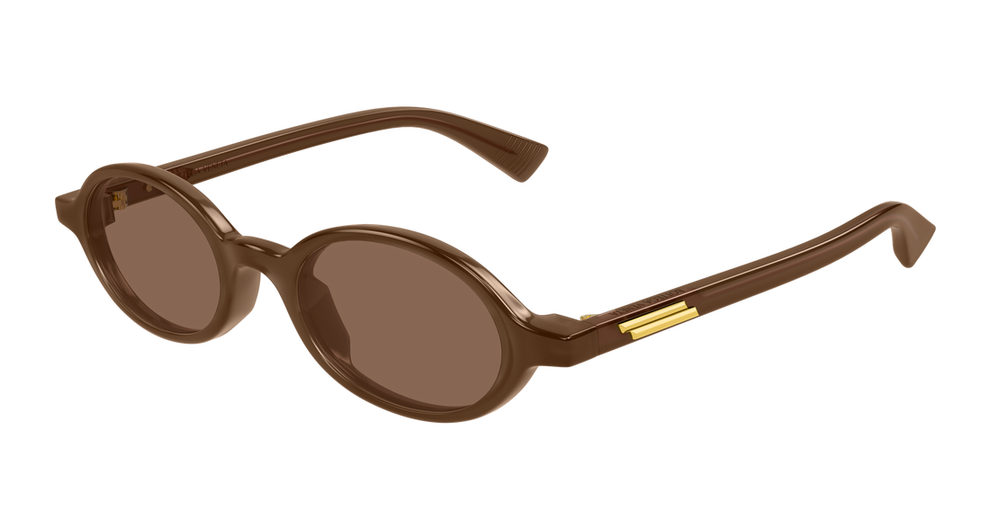 Lunettes de soleil bottega veneta bv1388s 007 marron round/oval/panthos unisex taille 47mm - Vue principale