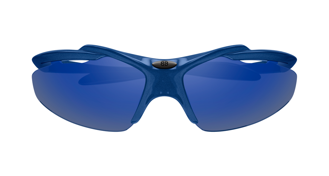 Occhiali da sole balenciaga bb0464s 004 azul geometrical/directional unisex taglia 72mm - Vista dettagliata