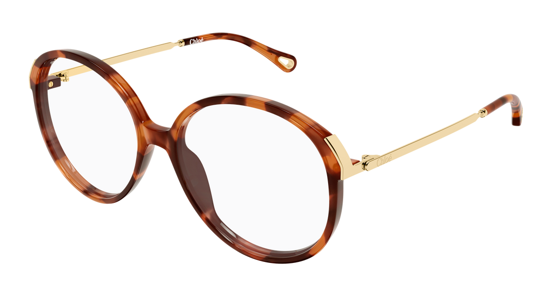 Lunettes de vue chloé ch0408o 002 havana round/oval/panthos femenino taille 58mm - Vue principale