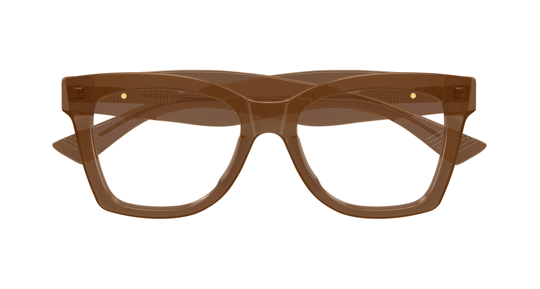 Óculos graduados bottega veneta bv1459o 004 marron butterfly femenino tamanho 52mm - Vista de detalhe