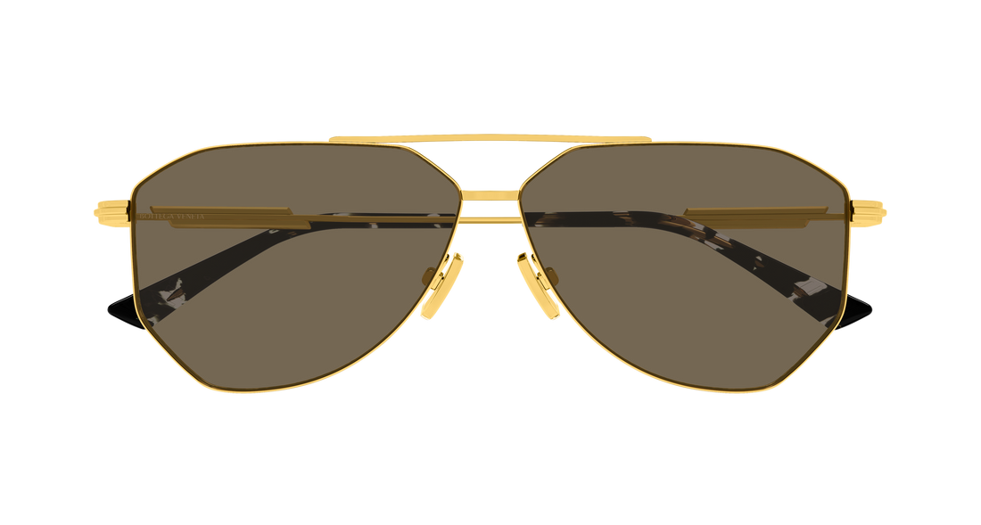 Lunettes de soleil bottega veneta bv1508s 003 dorado pilot/navigator unisex taille 60mm - Vue détaillée