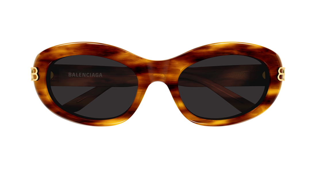 Óculos de sol balenciaga bb0431s 007 marron round/oval/panthos femenino tamanho 57mm - Vista de detalhe