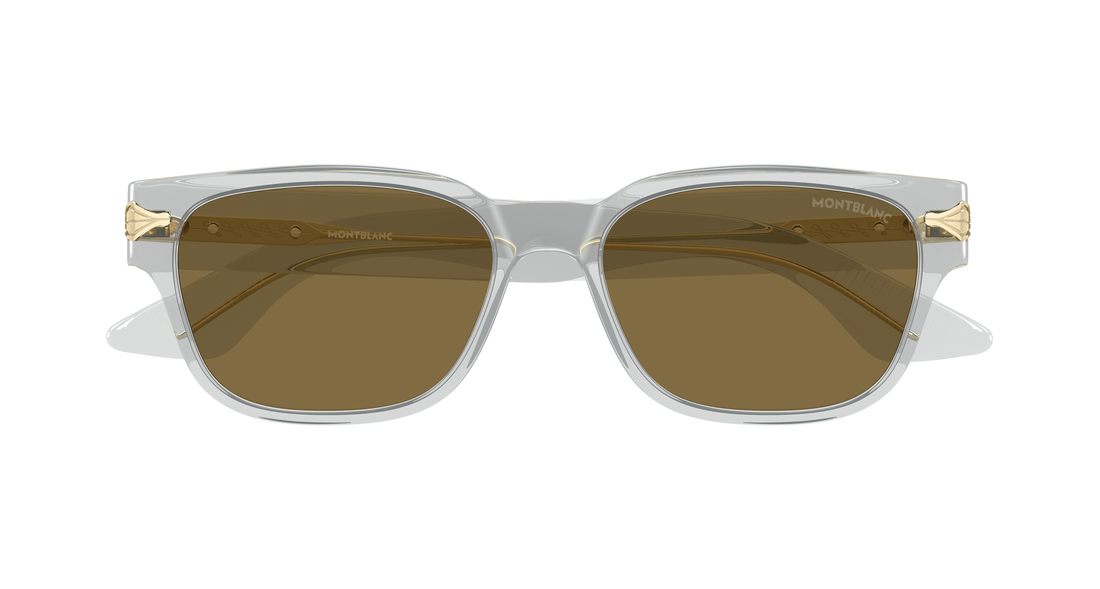 Gafas de sol montblanc mb0479s 004 gris rectangular / squared masculino talla 55mm - Vista de detalle