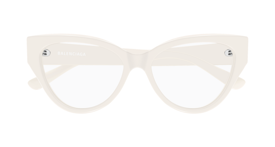 Óculos graduados balenciaga bb0482o 004 blanco cat eye femenino tamanho 56mm - Vista de detalhe
