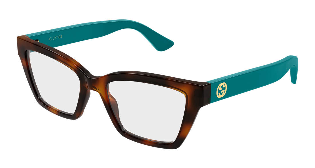 Lunettes de vue gucci gg1715o 019 havana cat eye femenino taille 53mm - Vue principale