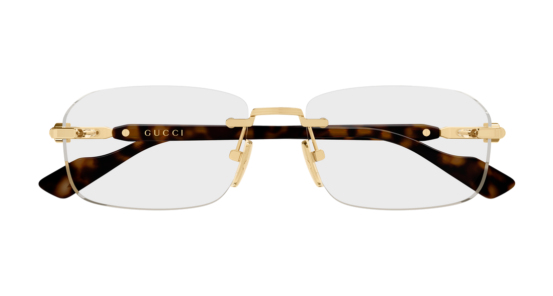 Brillen gucci gg1221o 007 dorado rectangular / squared masculino größe 56mm - Detailansicht