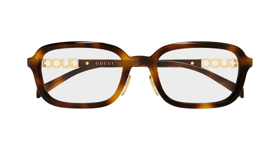 Lunettes de vue gucci gg2210oa 002 havana rectangular / squared femenino taille 53mm - Vue détaillée