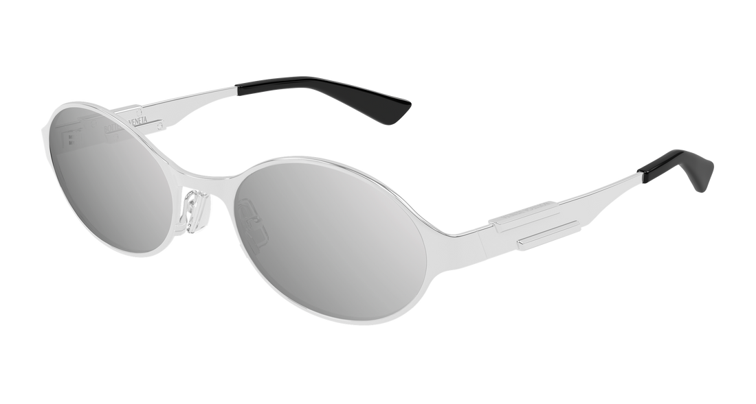 Óculos de sol bottega veneta bv1456s 003 plateado round/oval/panthos unisex tamanho 55mm - Vista principal