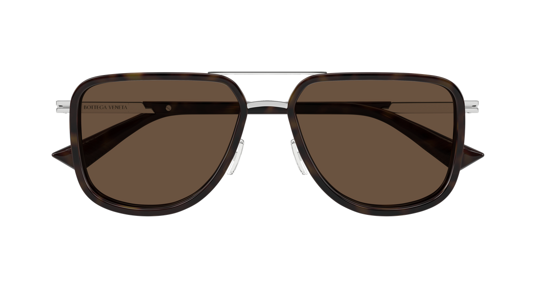 Occhiali da sole bottega veneta bv1463s 002 plateado pilot/navigator masculino taglia 56mm - Vista dettagliata