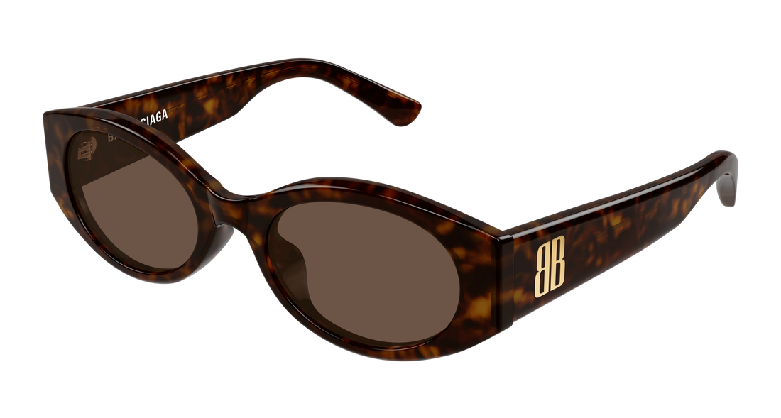 Occhiali da sole balenciaga bb0477sa 002 havana round/oval/panthos femenino taglia 53mm - Vista principale