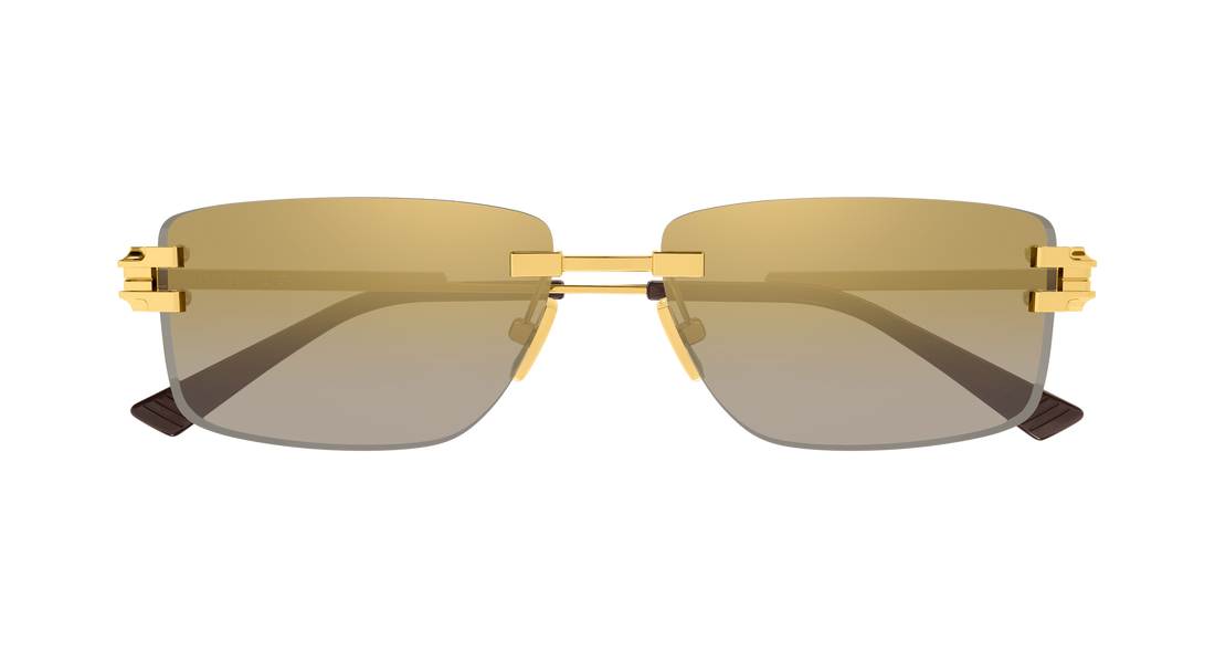 Lunettes de soleil bottega veneta bv1511s 002 dorado rectangular / squared unisex taille 58mm - Vue détaillée