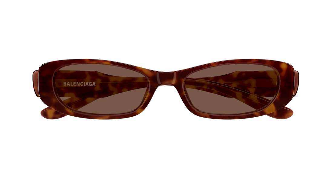 Lunettes de soleil balenciaga bb0510s 003 havana rectangular / squared femenino taille 55mm - Vue détaillée