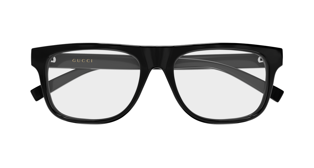 Occhiali da vista gucci gg1117on 001 negro rectangular / squared masculino taglia 56mm - Vista dettagliata