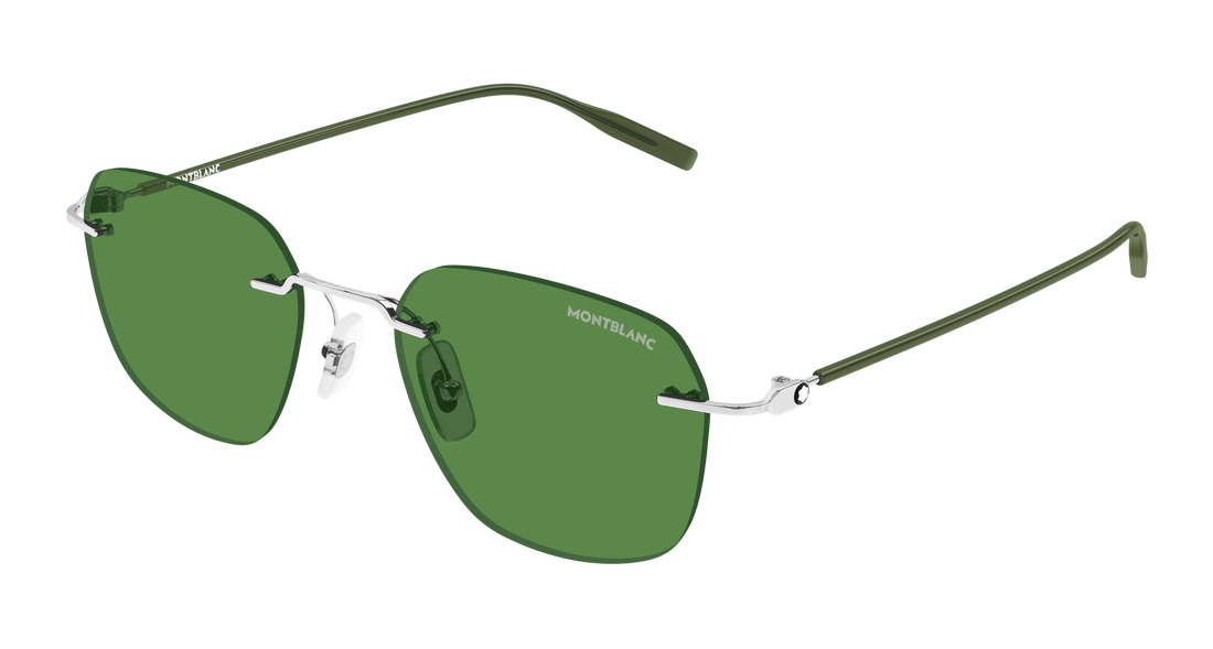 Lunettes de soleil montblanc mb0430s 005 plateado rectangular / squared masculino taille 53mm - Vue principale