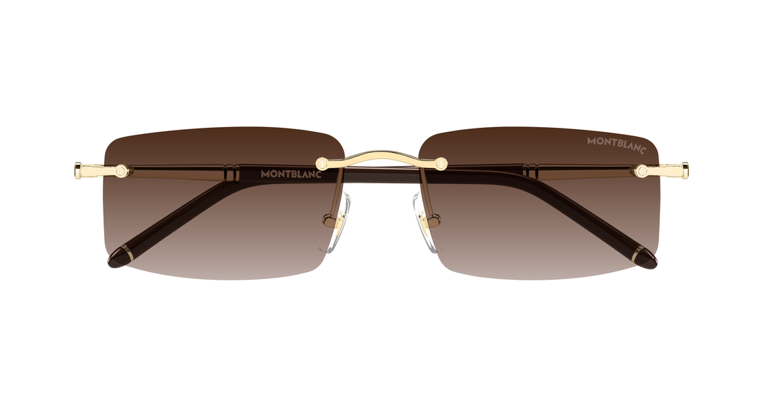 Gafas de sol montblanc mb0443s 008 dorado rectangular / squared masculino talla 56mm - Vista de detalle