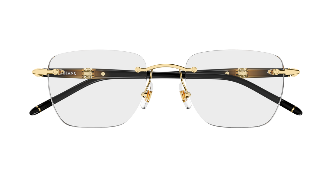 Lunettes de vue montblanc mb0346o 005 dorado rectangular / squared masculino taille 53mm - Vue détaillée