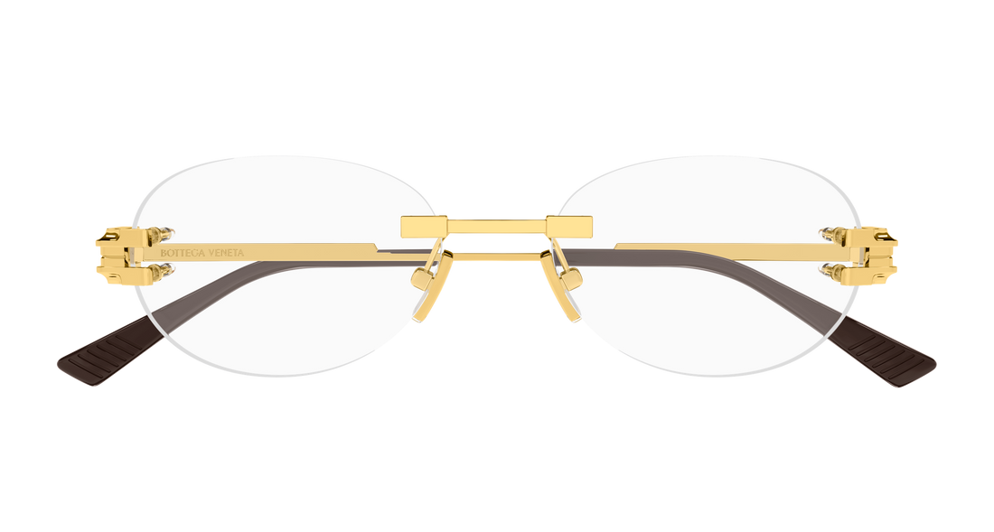 Lunettes de vue bottega veneta bv1512o 001 dorado round/oval/panthos unisex taille 53mm - Vue détaillée