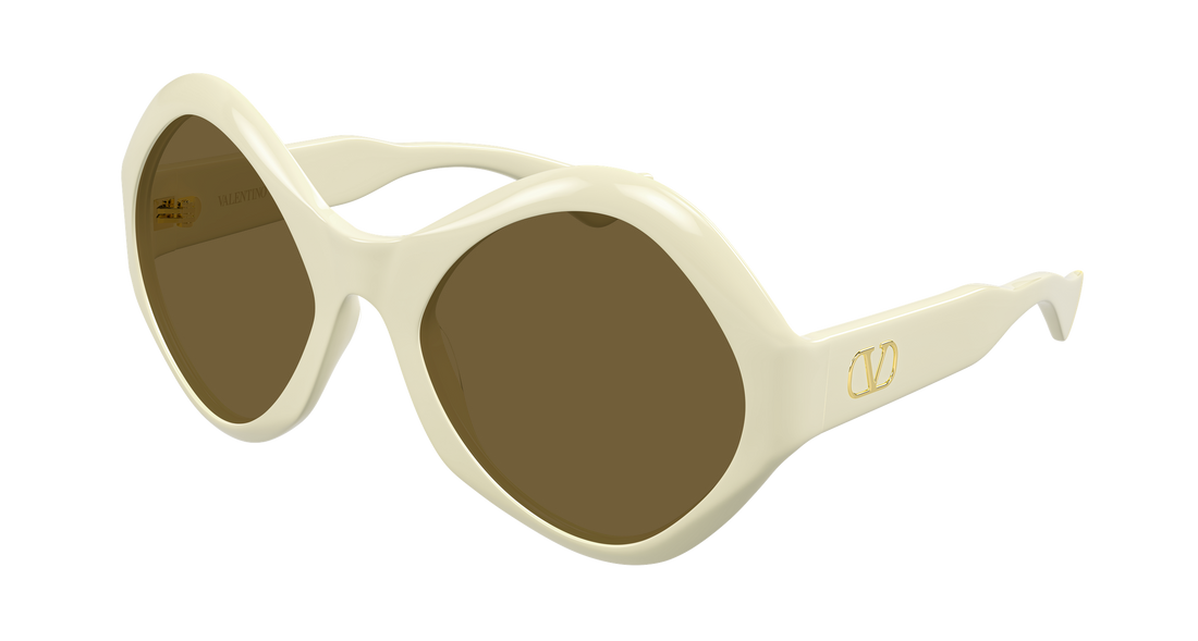 Lunettes de soleil valentino vg0069s 003 beige round/oval/panthos unisex taille 61mm - Vue principale