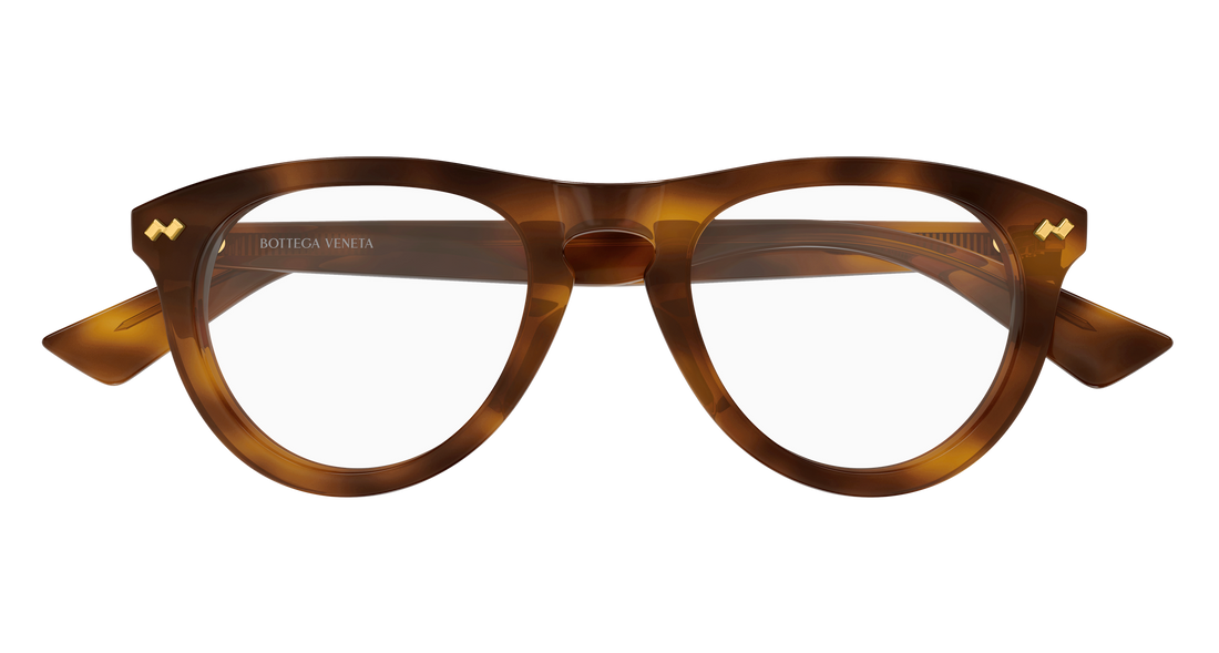 Brillen bottega veneta bv1507o 007 havana round/oval/panthos unisex größe 52mm - Detailansicht