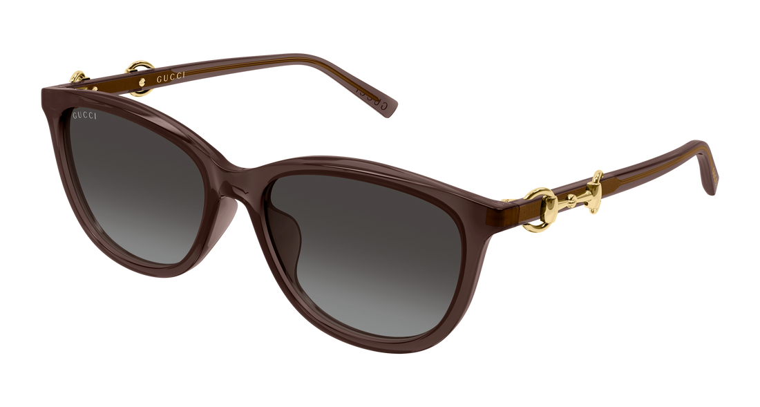 Lunettes de soleil gucci gg2220sk 003 marron round/oval/panthos femenino taille 56mm - Vue principale