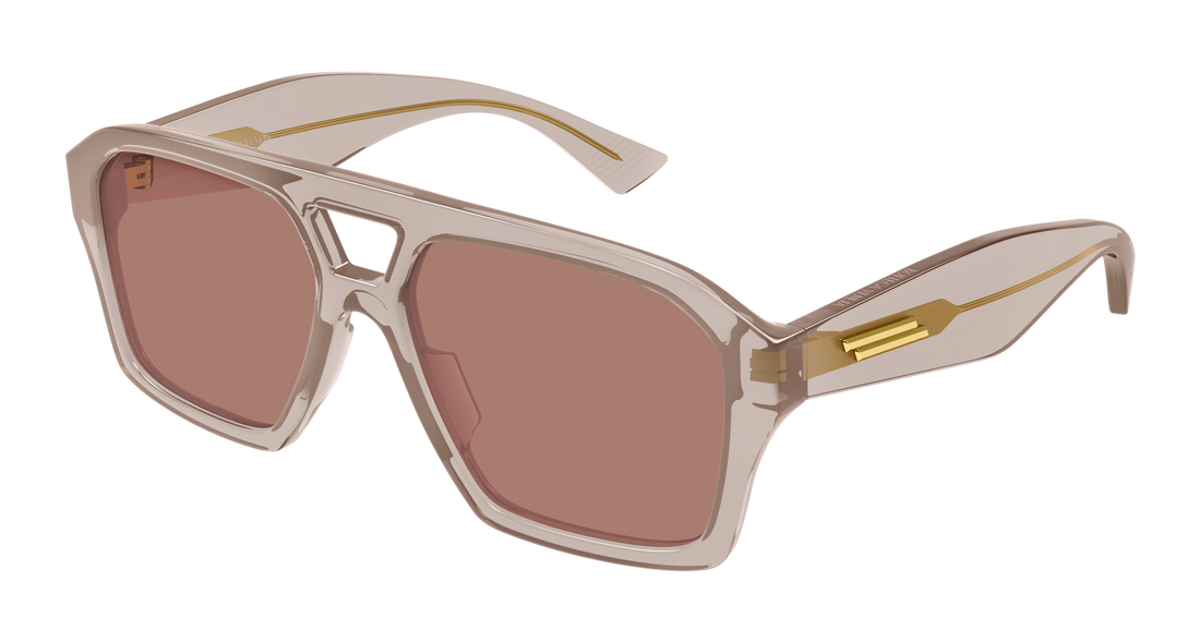 Lunettes de soleil bottega veneta bv1501s 003 marron rectangular / squared unisex taille 56mm - Vue principale