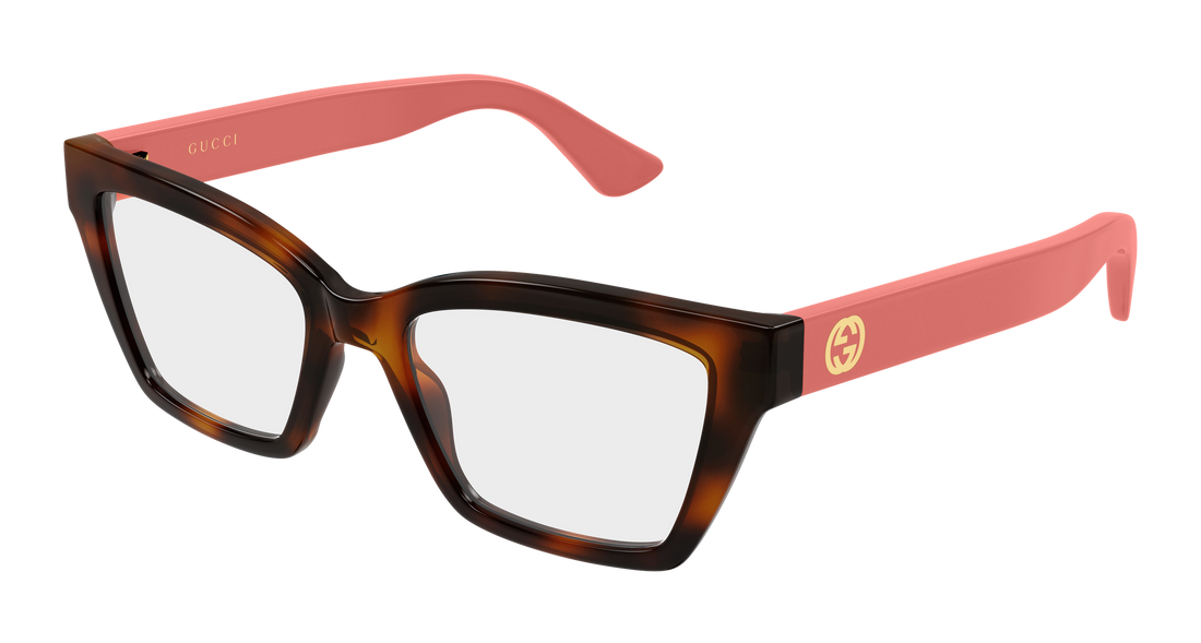 Lunettes de vue gucci gg1715o 023 havana cat eye femenino taille 55mm - Vue principale