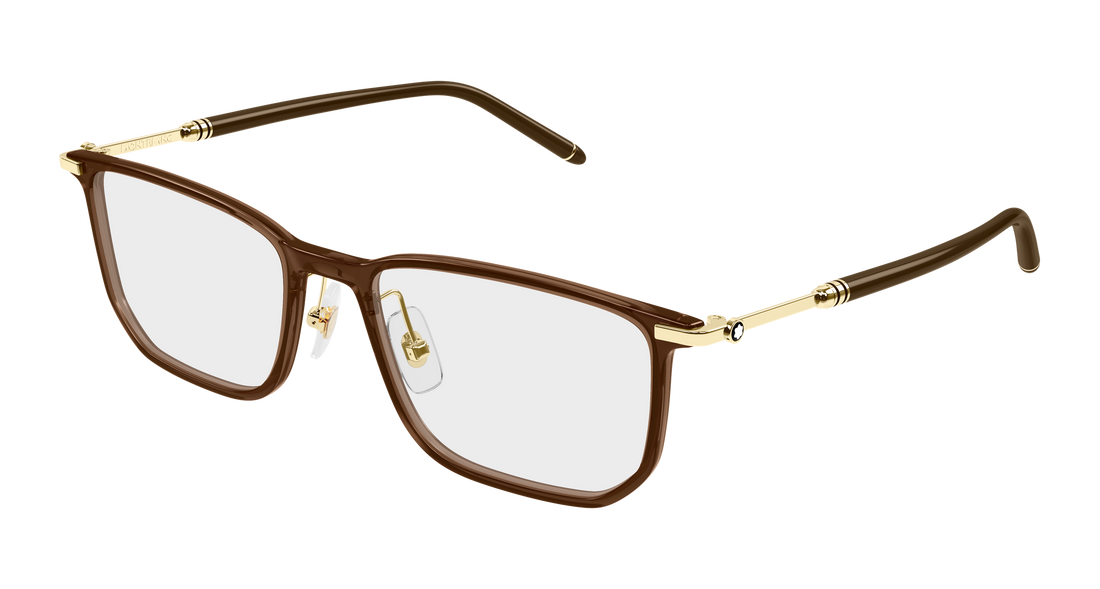 Lunettes de vue montblanc mb0523o 004 marron rectangular / squared masculino taille 54mm - Vue principale