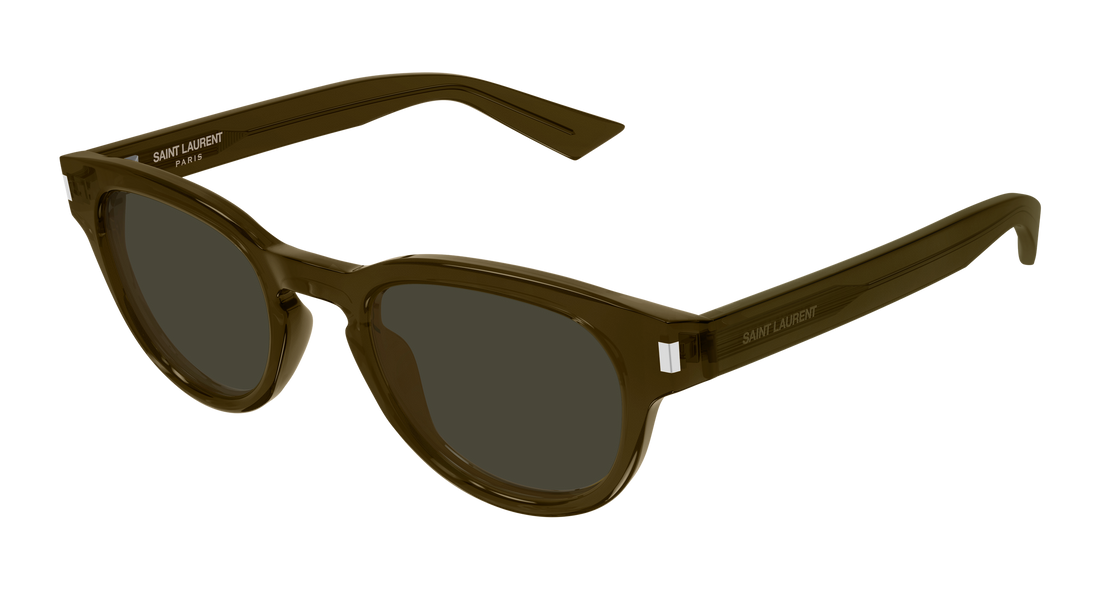 Óculos de sol saint laurent sl 876 004 marron round/oval/panthos masculino tamanho 48mm - Vista principal