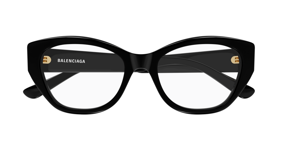 Óculos graduados balenciaga bb0481o 001 negro cat eye femenino tamanho 54mm - Vista de detalhe