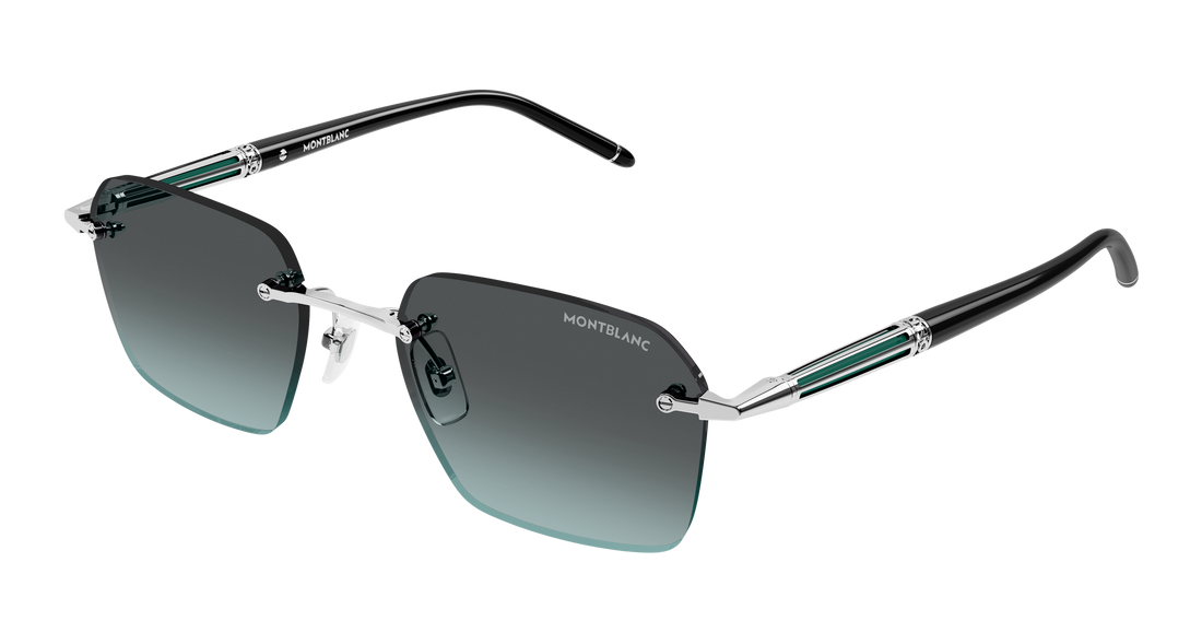 Lunettes de soleil montblanc mb0526s 002 plateado rectangular / squared masculino taille 54mm - Vue principale