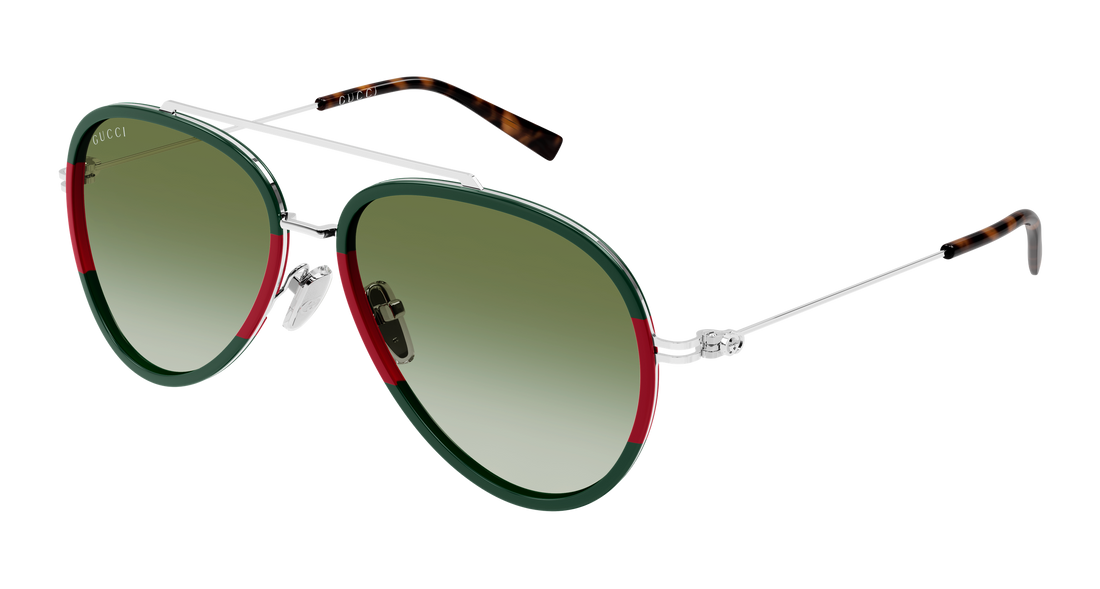 Occhiali da sole gucci gg1981s 007 verde pilot/navigator masculino taglia 56mm - Vista principale