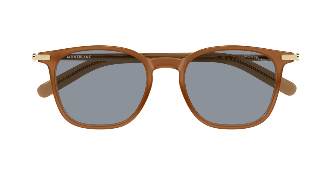 Gafas de sol montblanc mb0460s 005 marron rectangular / squared masculino talla 50mm - Vista de detalle