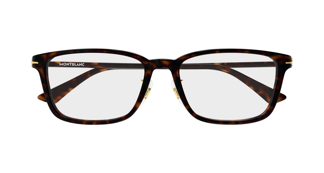Lunettes de vue montblanc mb0531oa 002 havana rectangular / squared masculino taille 54mm - Vue détaillée