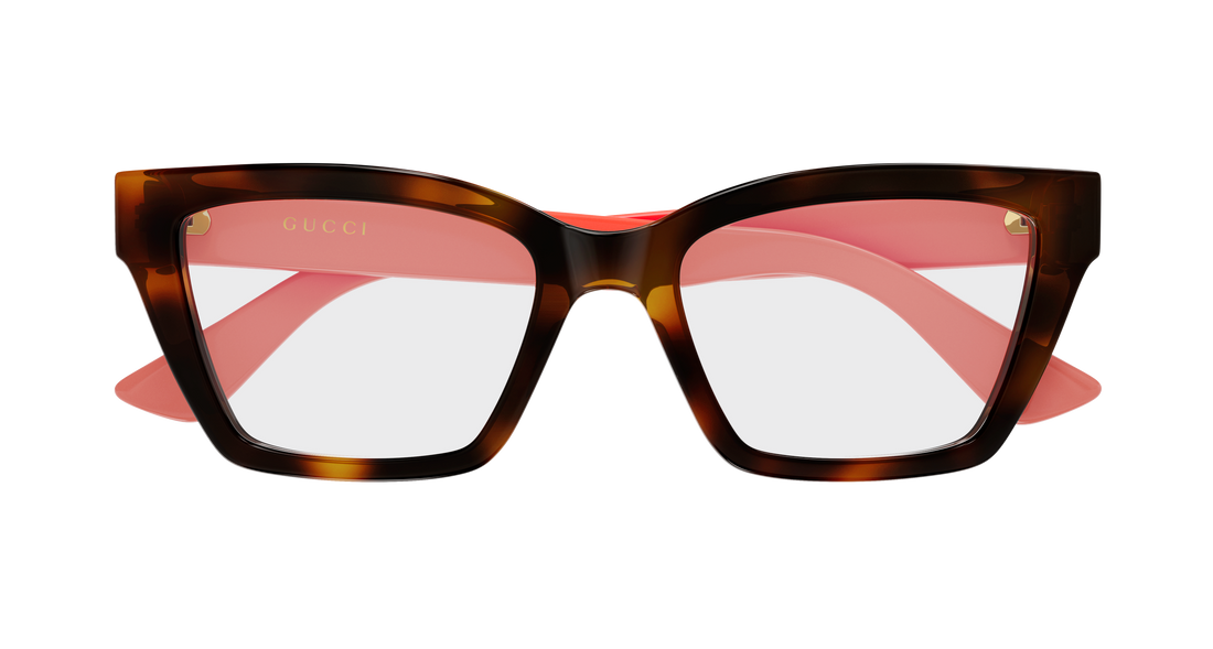 Lunettes de vue gucci gg1715o 023 havana cat eye femenino taille 55mm - Vue détaillée