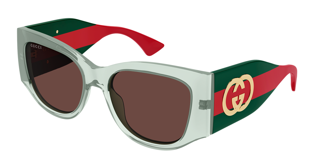 Óculos de sol gucci gg2115s 003 verde cat eye femenino tamanho 55mm - Vista principal