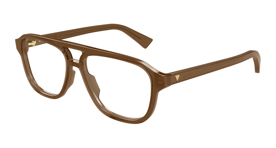 Óculos graduados bottega veneta bv1294o 005 marron pilot/navigator masculino tamanho 56mm - Vista principal