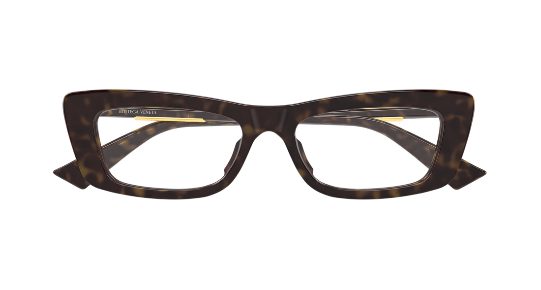 Óculos graduados bottega veneta bv1449o 002 havana rectangular / squared femenino tamanho 52mm - Vista de detalhe