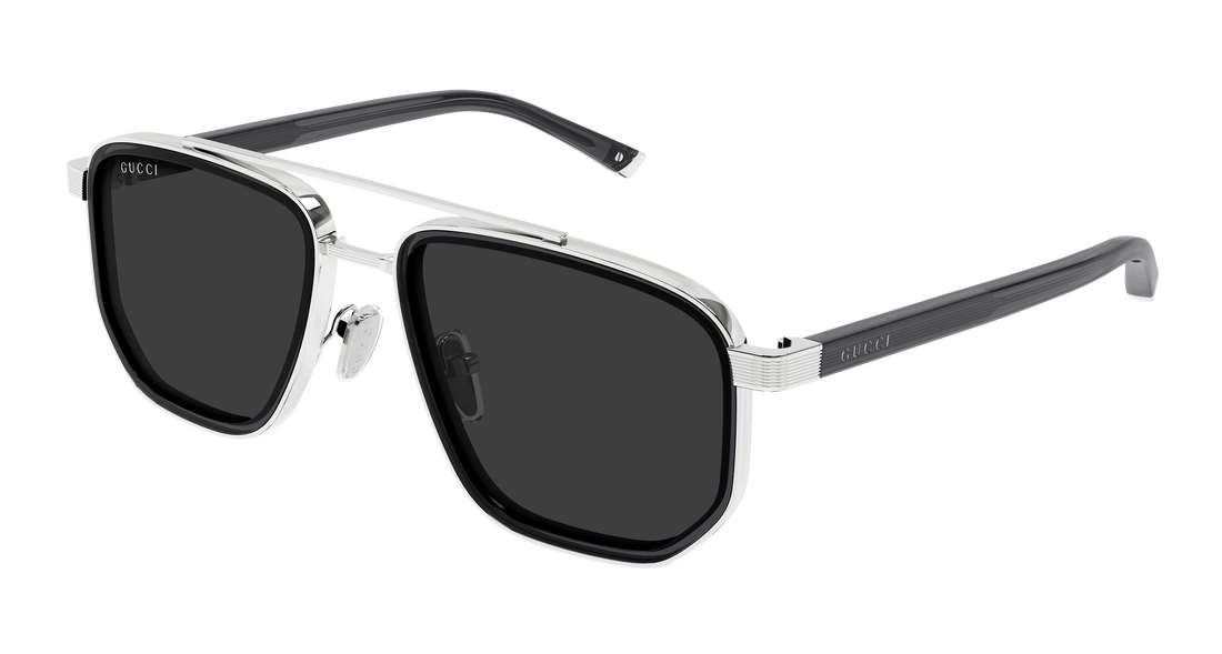 Óculos de sol gucci gg2073s 001 plateado rectangular / squared masculino tamanho 55mm - Vista principal