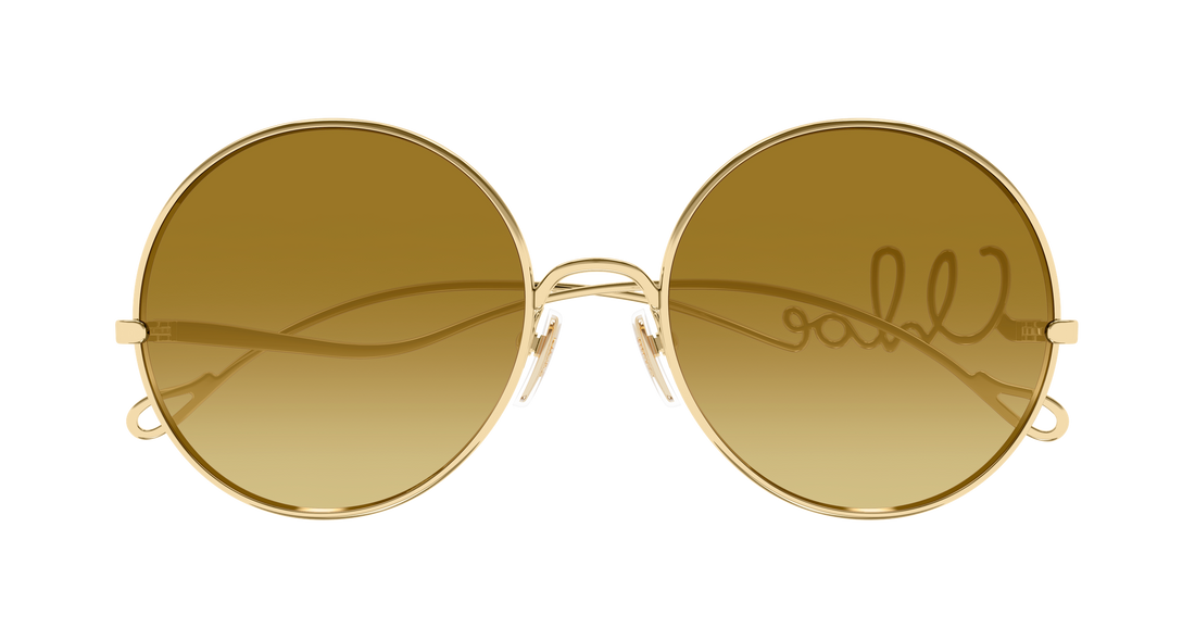 Lunettes de soleil chloé ch0372s 003 dorado round/oval/panthos femenino taille 56mm - Vue détaillée