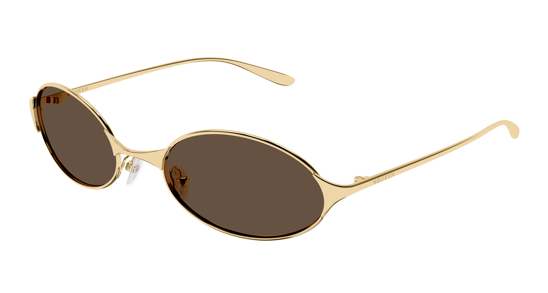 Lunettes de soleil alexander mcqueen am0589s 002 dorado round/oval/panthos unisex taille 55mm - Vue principale